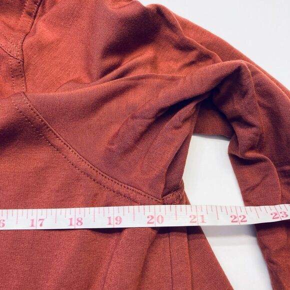 Torrid Brick Red Fleece Hooded Anorak Jacket Coat Size 0 12 Large - Picture 6 of 8